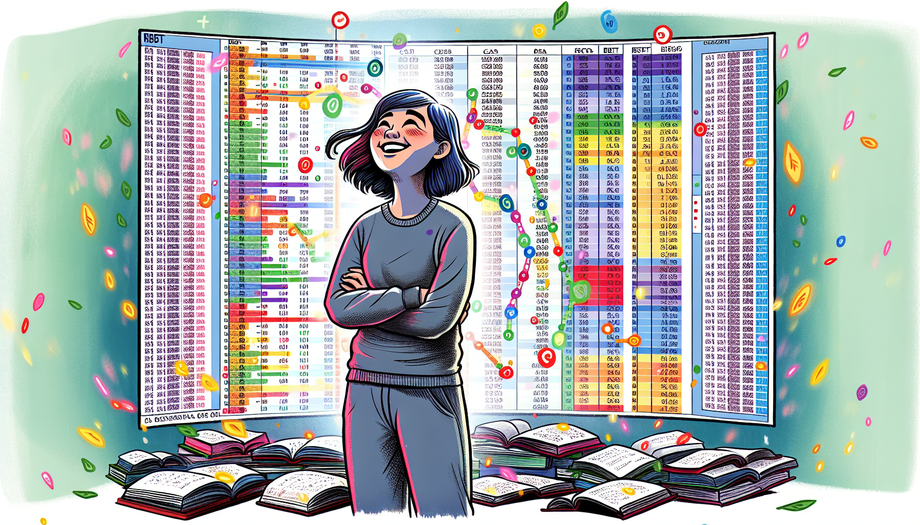 An illustration showing the interpretation of RBT exam results.